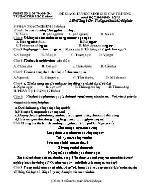 Đề giao lưu học sinh giỏi cấp trường môn Tiếng Việt Lớp 5 - Năm học 2015-2016 - Trường TH Kim An (Có đáp án)